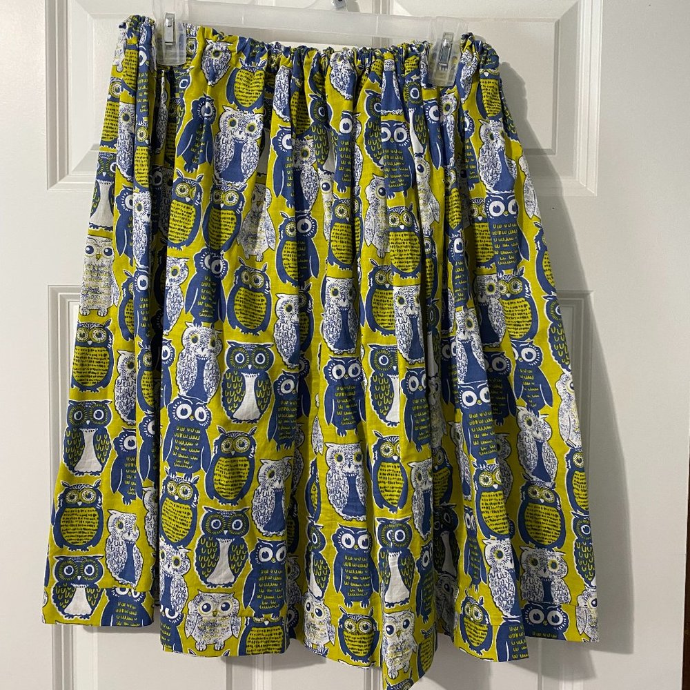 Handmade Owl Skirt made with Vintage Fabric XL